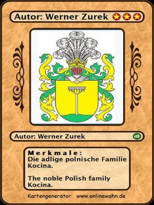 cover image of Die adlige polnische Familie Kocina. the noble Polish family Kocina.